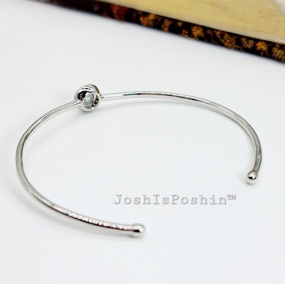 1/2CT T.W. Moissanite adjustable slip on bracelet in sterling silver - Picture 6 of 11